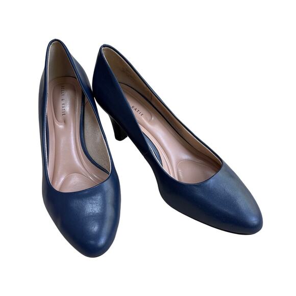 Kelly & Katie navy blue pumps US 9M high heel career shoes faux leather classics - Picture 11 of 11